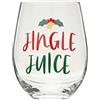 Pearhead Bicchiere da vino Jingle Juice, bicchiere da vino di Natale, regalo di festa per la mamma, decorazione natalizia per la casa, bicchiere da vino senza stelo per le vacanze