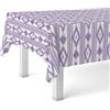 ECOMMERC3 | Tovaglia in tela cerata rettangolare Dimensioni 180 x 140 cm - Stile, durata e facile pulizia per il tuo tavolo - Tovaglia in tela cerata antimacchia e impermeabile - Mallorca Lilla