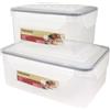 Fackelmann Set 2 Grandi Contenitori Ermetici Rettangolari XL (2L + 3.6L) in PP Trasparente - Chiusura a 4 Clip e Guarnizione, Idonei Freezer, Microonde e Lavastoviglie - Contenitori alimenti