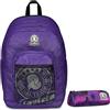 Invicta Zaino Scuola Dial Full Space Solid, Viola, Zaino Doppio Scomparto con Fascia Estensibile, Tasca Porta PC, Tasca Porta Borraccia e Tasca Con Organizer, Zaino Viaggio + BUSTI