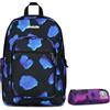 Invicta Zaino Scuola Jelek, Blu, Doppio Scomparto Con Tasca per PC e Tasca per Borraccia, 34 lt, Scuola Media e Superiore, Zaino Ragazza + BUSTINA SPACE PINK INVICTA FANTASY GRS