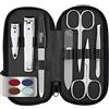 marQus Set Manicure Professionale - Kit da 7 Pezzi con Custodia in Vera Pelle. Include Tagliaunghie, Forbicine, una Lima in Vetro esclusiva e strumenti di qualità. Perfetto per Uomo, Donna e viaggi