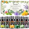 AESHORY Set di Oli Essenziali per Diffusori 6 x 10ML, 100% Puri Naturali Olio Essenziale Profumate per Aromaterapia, SPA, Massaggio - Lavanda, Tea Tree, Menta Piperita, Eucalipto, Arancia Dolce