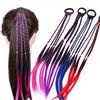 EROSPA® 4 ciocche colorate per capelli parzialmente intrecciate con elastici per capelli - 40 cm - Extension per capelli