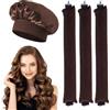 FESDMOH 3 Pcs Heatless Hair Curler, Bigodino Lungo per Boccoli, Bigodini Morbidi per Dormire, con Ganci, con Cuffia Seta Capelli Notte, per Capelli Lunghi e Corti (Marrone scuro, Large)
