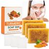 Kunoli 3 Pezzi Kojic Acid Soap, Turmeric and Kojic Soap per Viso e Corpo, Sapone Naturale per Rimuovere le Macchie Pigmentarie, Pulire in Profondità e Idratare