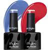 Mylee Set Smalto Gel Semipermanente 2x8ml [Best In Class] UV/LED Nail Art