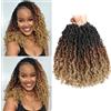 FALEMEI Yanky Capelli Pre-ritorti per Uncinetto 30,5 cm Nero Naturale Kinky Mini Spring Twist Piccole Trecce Ricci Senegalesi (OT30/27, 3 Tonalità Ombre Marrone), Confezione da 10