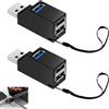 Ksywydu USB 3.0 Hub, 3-Porta Splitter Hub con 1 Porta USB3.0 Alta Velocità 5Gbps e 2 Porte USB 2.0, Splitter Plug & Play per PC Portatile, Tablet, Mouse, Tastiera, Stampante e Altri Dispositivi