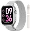 RUXINGX Smartwatch Donna, 1000mAh Batteria, Standby Ultra-Lungo 100 Giorni, 1.83 Orologio Fitness Cardiofrequenzimetro SpO2 Sonno, 120+ Sport Smart Watch Chiamate IP68 Contapassi Android iOS Argento