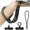 Bellanova Corto Cordino per Cellulare, Laccio per Cellulare da Polso, Cinturino da polso con patch ultra sottile, Catena Rimovibile Compatibile con Smartphone (Grigio)