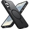Knrlqim Custodia Magnetica per Samsung Galaxy S25, Compatibile con MagSafe, PC Silicone Cover Traslucido Opaco, Case Protezione Fotocamera & Pulsanti Metallo, Antiurto Antiscivolo Slim, Nero