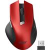 acer Mouse Wireless Ergonomico, mouse computer ottico USB senza fili, 2,4 GHz con ricevitore mini USB, 1600 DPI regolabile, 6 pulsanti, compatibile con PC/Mac/Laptop/Chromebook