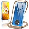 Coiwxmoi Cover per Xiaomi Poco X3 / X3 NFC 4G / X3 Pro con Cordino 6,67,Trasparente Custodia con Laccio Tracolla Corda Catena Cinghia,Ultra Morbido Silicone TPU Antiurto Case, Giallo