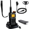 HYSHIKRA Quansheng UV-K5 (8) VHF UHF walkie talkie portatile FM NOAA UV-K6 Radio bidirezionale per esterni/magazzino e logistica/navigazione/produzione industriale (nero, con auricolare a forma di D)