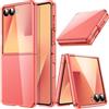 JETech Cover per Samsung Galaxy Z Flip 7 2025, Cristallo Trasparente PC Rigido Guscio, Antigraffio Antiurto Sottile Protettiva Cellulare Custodia (Coralred)