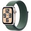 Apple watch Apple Watch SE GPS 40mm Boîtier en Aluminium Lumiere Stellaire avec Boucle Sport Vert lacustre