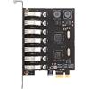Wadakada Adattatore Scheda di Espansione PCI-E USB 3.0 7 Porte Adattatore Hub Controller Esterno Extender PCI-E Scheda PCI Express per Desktop