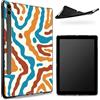 BWEGRHE Progettata per Samsung Galaxy Tab S6 10,5 2019 SM - T860/T865, retro in gomma TPU opaca con astratto psichedelico, custodia protettiva sottile in gomma morbida silicone antiurto con supporto S Pen