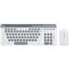 Jemora Combo Tastiera e Mouse Wireless Doppia modalità Tastiera a Membrana 2.4G BT5.0 BT 3 canali Can C Connect Quattro dispositivi Tastiera Ricaricabile Connettività a Due modalità Design ergonomico
