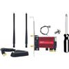 MQODLFP WiFi 7 BE200 Pro Pcie Adattatore di Rete Wireless+8DB Antenna BT5.4 Tri Band 2.4G/5G/6GHz BE200 Scheda WiFi per Win11 Linux Facile Installazione