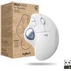 Logitech ERGO M575 Trackball wireless for Business - Controllo facile con il pollice, design ergonomico, Logi Bolt sicuro, Bluetooth, certificazione globale, Windows/Mac/Chrome/Linux - Bianco