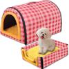 ping bu Letto per cani 2 in 1, grande grotta impermeabile, lussuosa cuccia per cani, rimovibile, con morbido cuscino antiscivolo, per gatti, cani, conigli (35 x 28 x 25 cm, C)