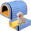ping bu Letto per cani 2 in 1, grande grotta impermeabile, lussuosa cuccia per cani, rimovibile, con morbido cuscino antiscivolo, per gatti, cani, conigli (45 x 32 x 35 cm, E)