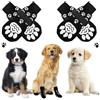 KATLKIU Set di 4 Calzini Antiscivolo per Cani con Cinturino Regolabile - Protezione Zampe in Cotone Morbido, Antigraffio, per Cani Piccoli e Grandi, Interni ed Esterni (Nero, L)