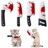 Potaroma 4 giocattoli per gatti, horror Halloween a forma di coltello, erba gatta, giocattoli dal suono increspato, esercizio al chiuso per tutte le razze di gatti, 16,5 cm