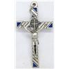 GTBITALY 10.799.31 Blu Croce di San Benedetto Argento con Smalto con Anello 8 cm esorcista esorcismo