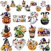 FOSDICK 24 Pezzi Decorazioni Albero di Halloween in Legno Appenditi per Zucche Streghe e Gatti Neri Halloween à Suspendre pour Arbre per FESTIVITÀ