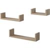 spot on dealz Harmony - Set di 3 mensole da parete, in legno di quercia