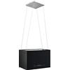 Gawany Cappa da Cucina ad Isola Sospesa LCD con Sensore 55 cm Acciaio Argento/Nero 55x37 cm 180 W 220-240 V, 50/60 Hz,Cappa Aspirante,Cappa a Isola