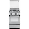 De'Longhi SEX554GBNED - Cucina a gas con forno elettrico, 4 fuochi, 50x50 cm, Inox, Classe energetica A