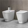 GEBERIT COPPIA SANITARI VASO BIDET E COPRIVASO RALLENTATO GEBERIT SMYLE SQUARE A TERRA RIMFREE