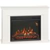 HOMCOM Camino Elettrico con Fiamma a 12 Colori e 5 Luminosità, Telecomando e Timer, 98x23.5x69.5 cm, Bianco e Nero | Aosom Italy