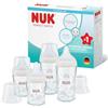 NUK Set biberon vetro Perfect Match | 3+ mesi | Si adatta al palato del bambino | Controllo temperatura | Sfiato anti-colica | 120 ml e 230 ml | Senza BPA | Tettarelle in silicone | Arcobaleno | 4 pz