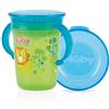 Nuby - Tazza magica a 360° con manici per neonati e bambini piccoli - Verde - 240 ml - 6+ mesi