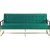 Beliani Divano 3 Posti Colore Verde Scuro in Velluto Stile Modern Retro