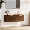 Tidyard Armadietto a Muro Sospeso, Mobile Bagno Salvaspazio, Pensile da Cucina, in Legno Rovere Marrone 100x36,5x35 cm