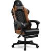 GTPLAYER Sedia Gaming Ergonomica Sedia da Gaming Reclinabile con Schienale Regolabile, Poggiapiedi & Poggiatesta e Cuscino Lombare per Youtube Livestreaming Playstation Marrone