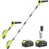 AOKIA Soffiatore a Batteria con Asta Telescopica da 2 m & 2×4000 mAh, Soffiatore Leggero 290 km/h & 985 m³/h, Modalità Turbo, Cordless Leaf Blower per Giardino, Neve, Foglie e Polvere