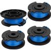 Galenkong 4 bobine di filo per decespugliatore compatibile con Ryobi RAC124 AC14RL3A OLT1832 RLT183215 RLT2925 RLT1825M13, bobina di ricambio da 1,65 mm per tagliabordi cordless Ryobi 18V 24V 40V