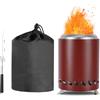 CAMPORG Mini braciere da giardino 14 cm x 20 cm H, ideale per barbecue o cucinare, braciere portatile per esterni, rosso