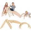 Oemmie Triangolo Arco Montessori Arco 3 Pezzi - Tavola di Equilibrio per Bambini - Scaffale da arrampicata pieghevole