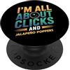 Photography Humor Foodie Life Jalapeno L Sono tutto sui clic e jalapeno Poppers Fotografia Divertimento PopSockets PopGrip Adesivo