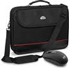 PEDEA borsa per PC portatile Trendline Borsa per notebook fino a 18,4 pollici (46,7 cm) borsa con tracolla incluso mouse wireless, nero