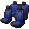 Pariiaotin Set completo di coprisedili per auto in rete 3D, lavabili e traspiranti, in tessuto di alta qualità, universali, adatti per la maggior parte delle auto, berline, camion, SUV (nero/blu)