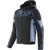 DAINESE - Ignite 2 Tex Jacket Wmn, Giacca Moto in Tessuto con Cappuccio, Donna, Nero/Blu Mirage, 52